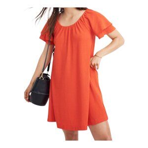 NWT Madewell Texture & Thread Tiered-Sleeve Scoop Neck Swing Dress Women's XL